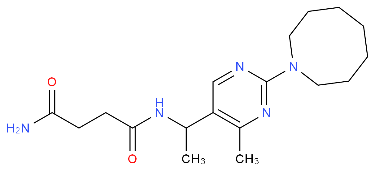 N-{1-[2-(1-azocanyl)-4-methyl-5-pyrimidinyl]ethyl}succinamide_分子结构_CAS_)