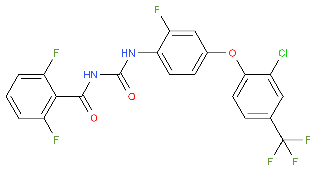 1-{4-[2-chloro-4-(trifluoromethyl)phenoxy]-2-fluorophenyl}-3-(2,6-difluorobenzoyl)urea_分子结构_CAS_101463-69-8