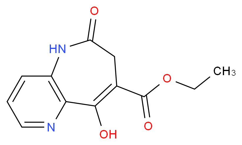 6,7-Dihydro-9-hydroxy-6-oxo-5H-pyrido[3,2-b]azepine-8-carboxylic Acid Ethyl Ester_分子结构_CAS_676596-62-6)