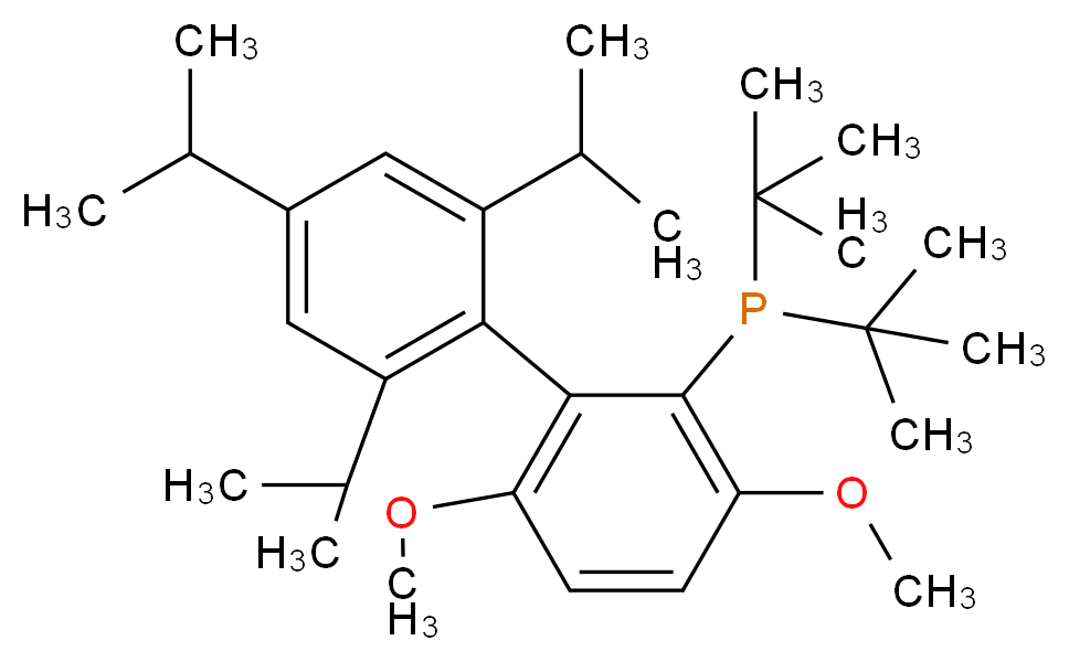 2-(Di-tert-butylphosphino)-2',4',6'-triisopropyl-3,6-dimethoxybiphenyl_分子结构_CAS_1160861-53-9)