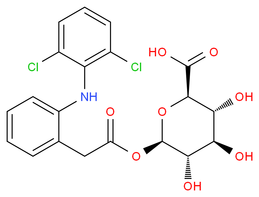 Diclofenac Acyl-β-D-glucuronide_分子结构_CAS_64118-81-6)