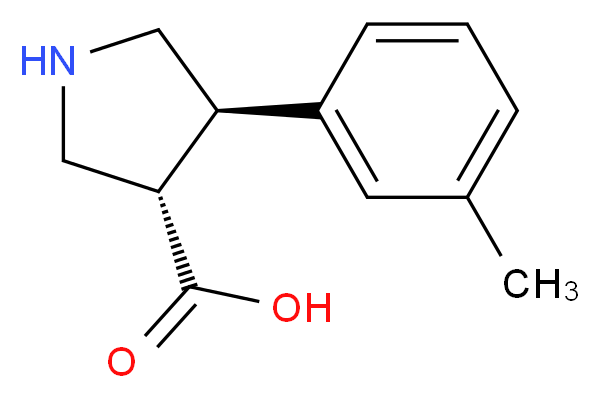 (3S,4R)-4-m-tolylpyrrolidine-3-carboxylic acid_分子结构_CAS_1049727-99-2)