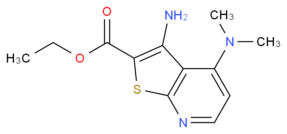 Ethyl 3-amino-4-(dimethylamino)thieno-[2,3-b]pyridine-2-carboxylate_分子结构_CAS_)