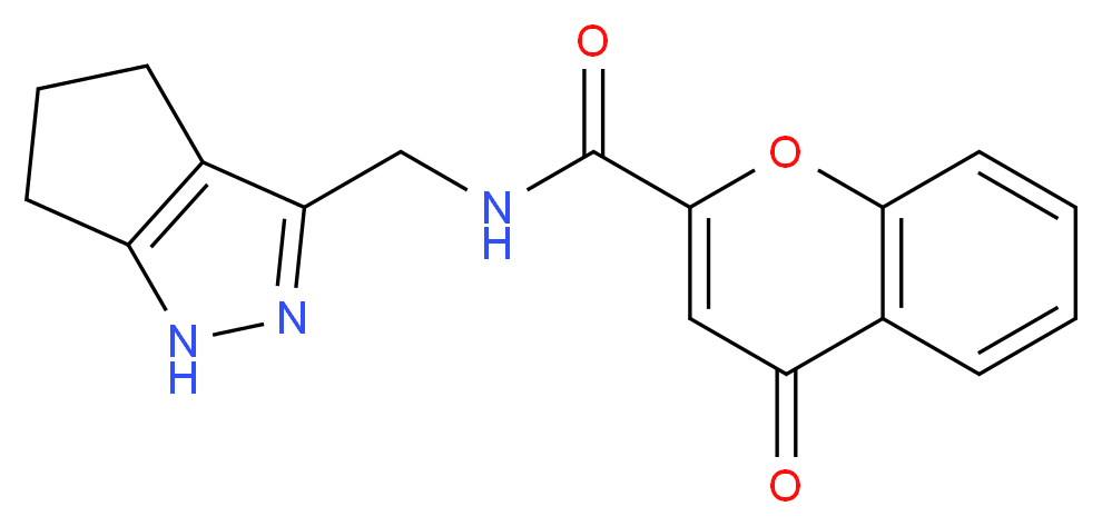 4-oxo-N-(1,4,5,6-tetrahydrocyclopenta[c]pyrazol-3-ylmethyl)-4H-chromene-2-carboxamide_分子结构_CAS_)