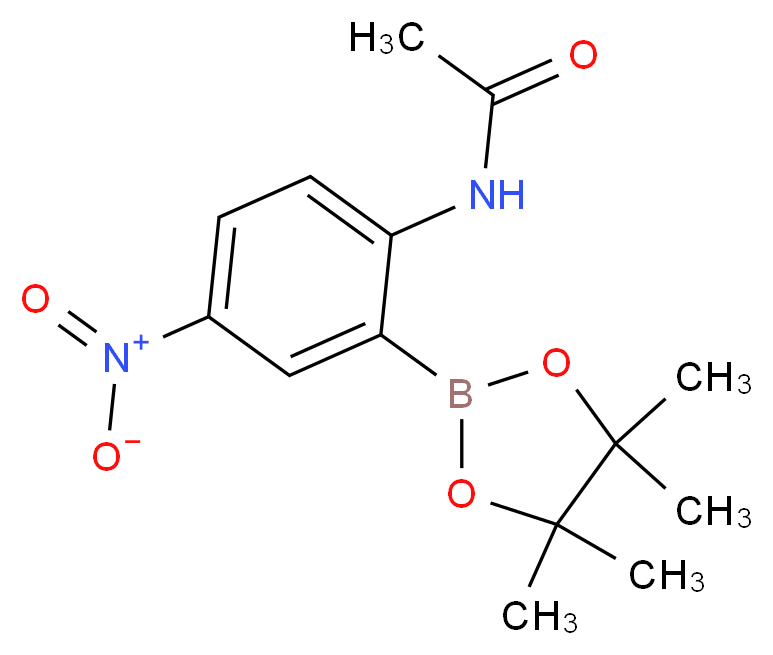 N-[4-nitro-2-(tetramethyl-1,3,2-dioxaborolan-2-yl)phenyl]acetamide_分子结构_CAS_1150271-73-0