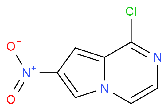 1-Chloro-7-nitro-1H-pyrrolo[1,2-a]pyrazine_分子结构_CAS_1053656-45-3)