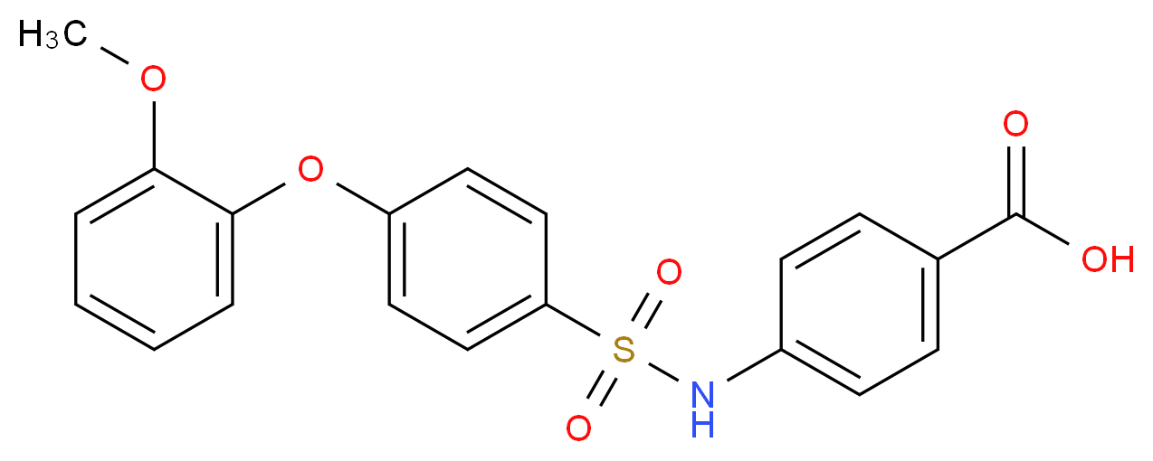 4-[4-(2-甲氧基苯氧基)苯基磺酰氨]苯甲酸_分子结构_CAS_612044-43-6)