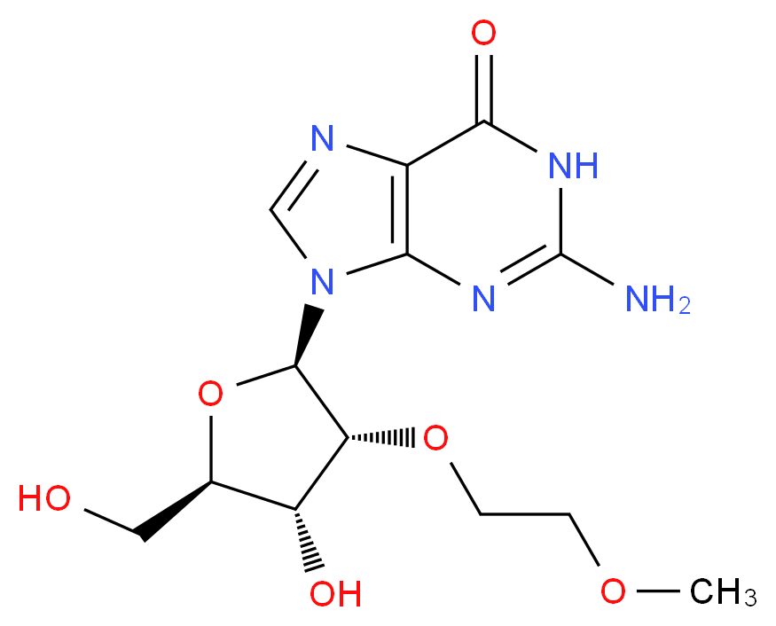 2'-O-(2-Methoxyethyl)guanosine_分子结构_CAS_473278-54-5)