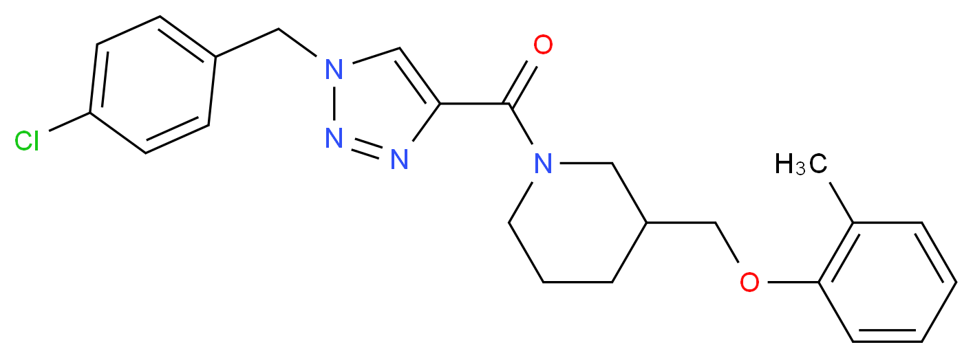1-{[1-(4-chlorobenzyl)-1H-1,2,3-triazol-4-yl]carbonyl}-3-[(2-methylphenoxy)methyl]piperidine_分子结构_CAS_)