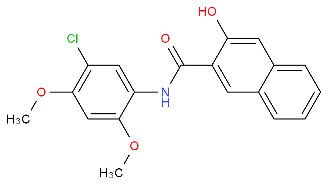 N-(5-chloro-2,4-dimethoxyphenyl)-3-hydroxynaphthalene-2-carboxamide_分子结构_CAS_92-72-8