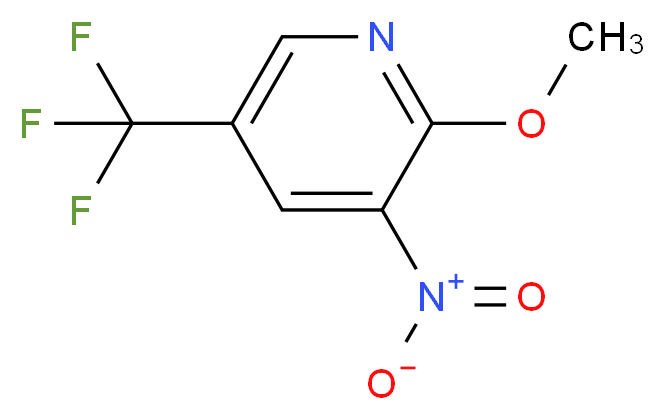 2-Methoxy-3-nitro-5-(trifluoromethyl)pyridine_分子结构_CAS_1214343-07-3)