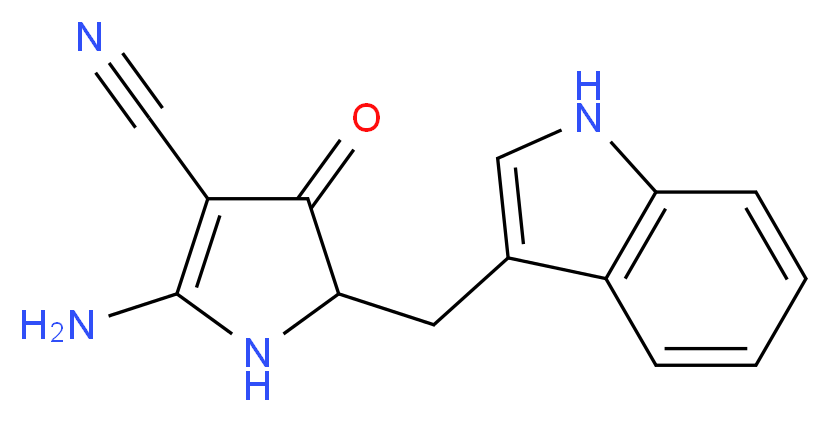 2-amino-5-(1H-indol-3-ylmethyl)-4-oxo-4,5-dihydro-1H-pyrrole-3-carbonitrile_分子结构_CAS_)