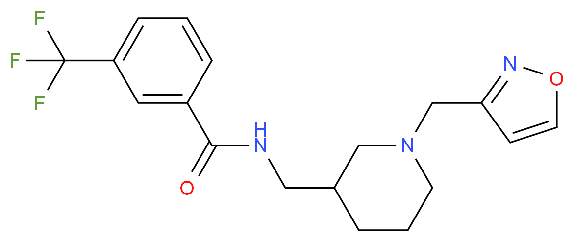 N-{[1-(3-isoxazolylmethyl)-3-piperidinyl]methyl}-3-(trifluoromethyl)benzamide_分子结构_CAS_)