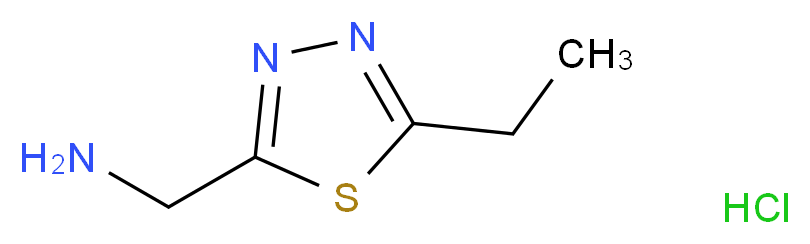 [(5-Ethyl-1,3,4-thiadiazol-2-yl)methyl]amine hydrochloride_分子结构_CAS_1126637-93-1)