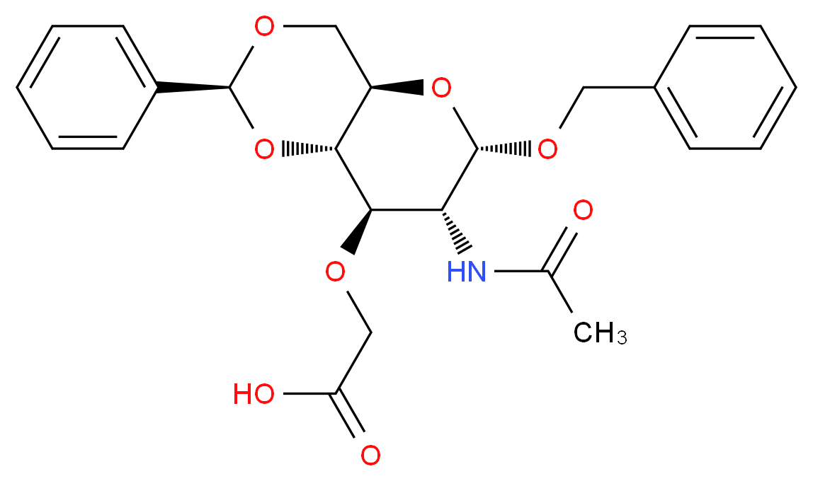 Benzyl 2-Acetamido-4,6-O-Benzylidene-3-Carboxymethyl-2-Deoxy-α-D-Glucopyranoside_分子结构_CAS_14595-22-3)