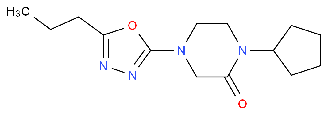 1-cyclopentyl-4-(5-propyl-1,3,4-oxadiazol-2-yl)piperazin-2-one_分子结构_CAS_)