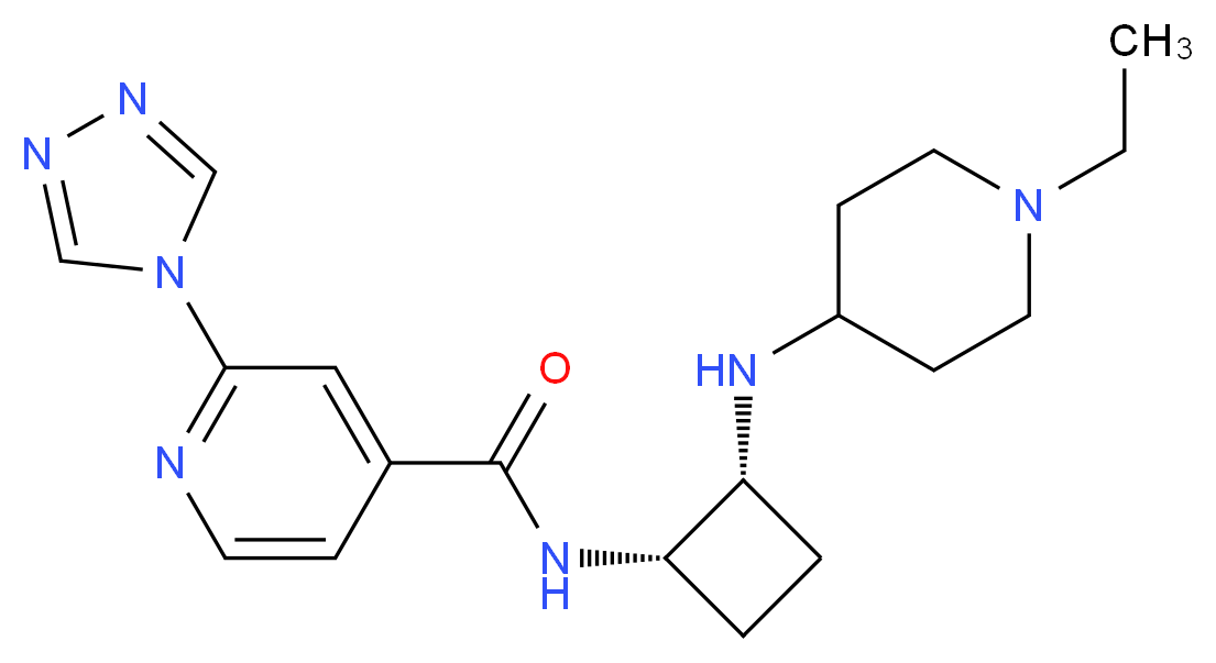 N-{(1S*,2R*)-2-[(1-ethyl-4-piperidinyl)amino]cyclobutyl}-2-(4H-1,2,4-triazol-4-yl)isonicotinamide_分子结构_CAS_)