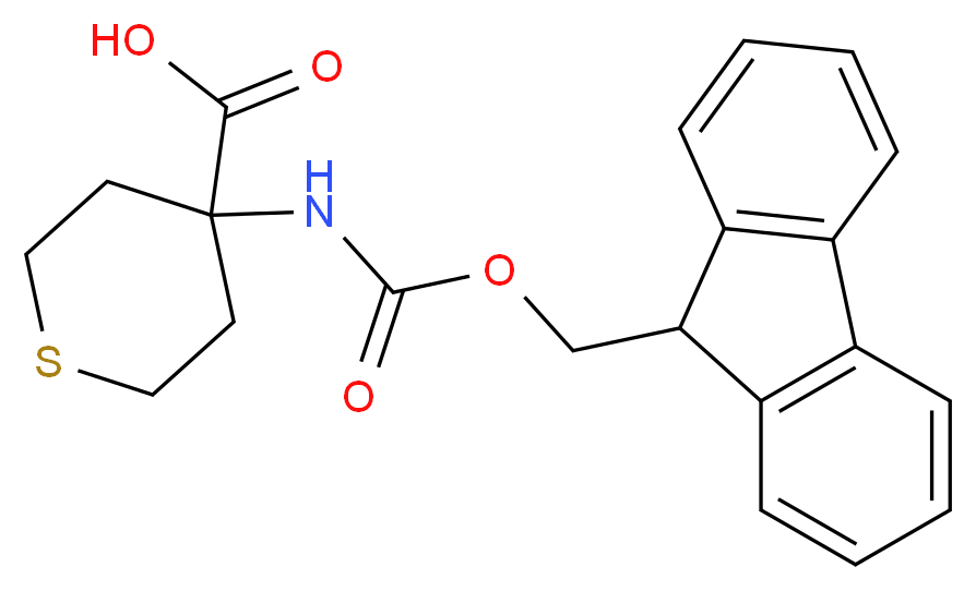 Fmoc-4-amino-tetrahydrothiopyran-4-carboxylic acid_分子结构_CAS_368866-35-7)