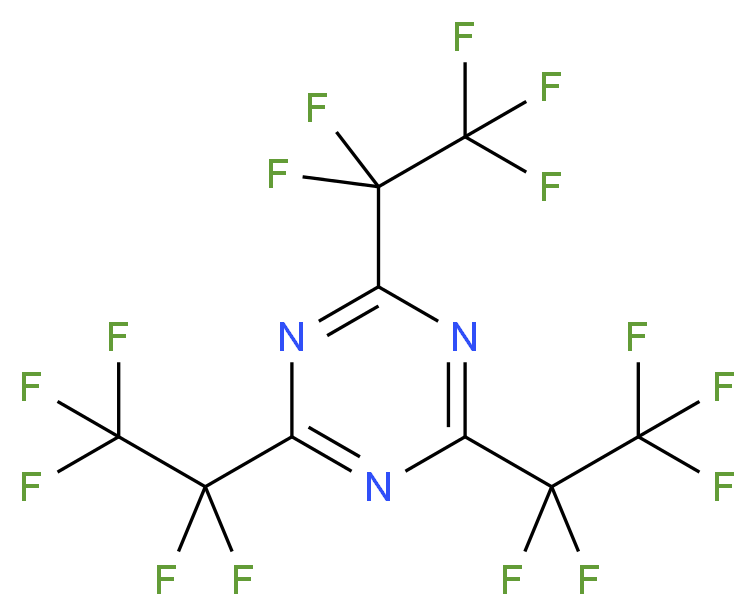 Tris(pentafluoroethyl)-s-triazine_分子结构_CAS_858-46-8)