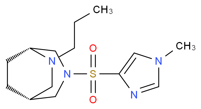 (1R*,5R*)-3-[(1-methyl-1H-imidazol-4-yl)sulfonyl]-6-propyl-3,6-diazabicyclo[3.2.2]nonane_分子结构_CAS_)