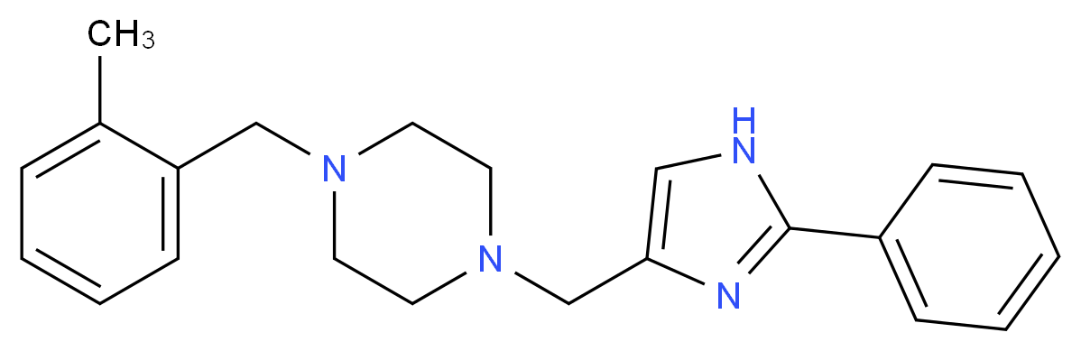 1-(2-methylbenzyl)-4-[(2-phenyl-1H-imidazol-4-yl)methyl]piperazine_分子结构_CAS_)
