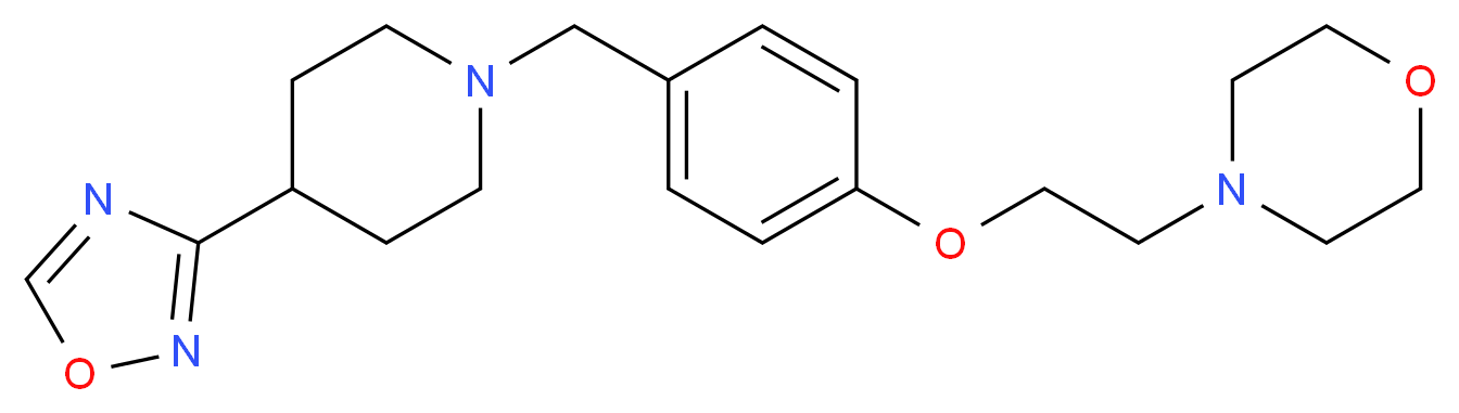 4-[2-(4-{[4-(1,2,4-oxadiazol-3-yl)piperidin-1-yl]methyl}phenoxy)ethyl]morpholine_分子结构_CAS_)