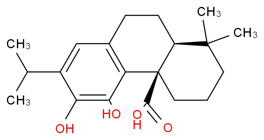 (4aR,10aS)-5,6-dihydroxy-1,1-dimethyl-7-(propan-2-yl)-1,2,3,4,4a,9,10,10a-octahydrophenanthrene-4a-carboxylic acid_分子结构_CAS_3650-09-7