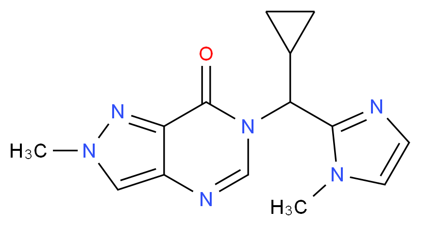 6-[cyclopropyl(1-methyl-1H-imidazol-2-yl)methyl]-2-methyl-2,6-dihydro-7H-pyrazolo[4,3-d]pyrimidin-7-one_分子结构_CAS_)