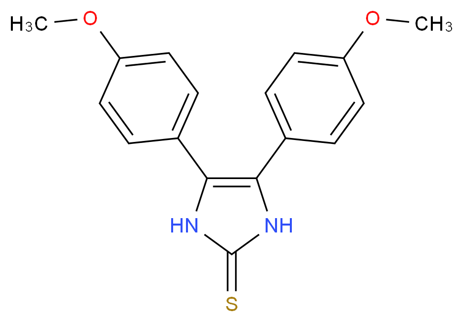 4,5-bis(4-methoxyphenyl)-2,3-dihydro-1H-imidazole-2-thione_分子结构_CAS_39908-69-5