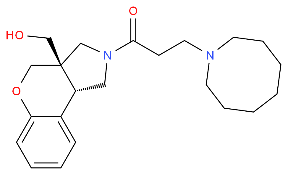 [(3aS*,9bS*)-2-(3-azocan-1-ylpropanoyl)-1,2,3,9b-tetrahydrochromeno[3,4-c]pyrrol-3a(4H)-yl]methanol_分子结构_CAS_)