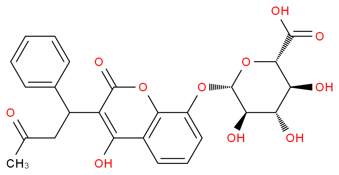 (2S,3S,4S,5R,6S)-3,4,5-trihydroxy-6-{[4-hydroxy-2-oxo-3-(3-oxo-1-phenylbutyl)-2H-chromen-8-yl]oxy}oxane-2-carboxylic acid_分子结构_CAS_1007224-60-3