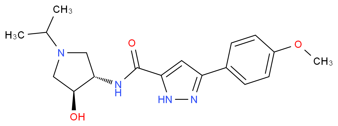 N-[(3S*,4S*)-4-hydroxy-1-isopropyl-3-pyrrolidinyl]-3-(4-methoxyphenyl)-1H-pyrazole-5-carboxamide_分子结构_CAS_)