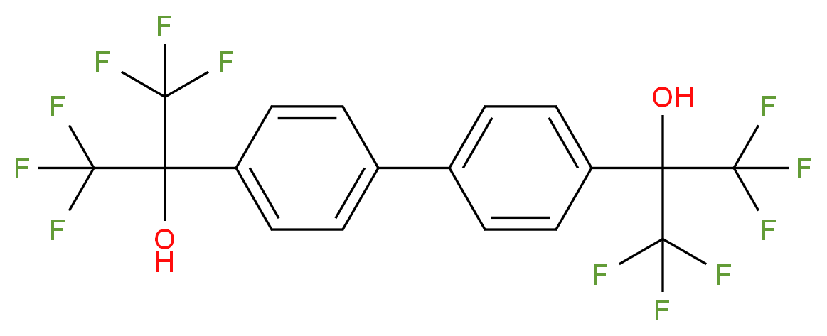 1,1,1,3,3,3-hexafluoro-2-{4-[4-(1,1,1,3,3,3-hexafluoro-2-hydroxypropan-2-yl)phenyl]phenyl}propan-2-ol_分子结构_CAS_2180-30-5