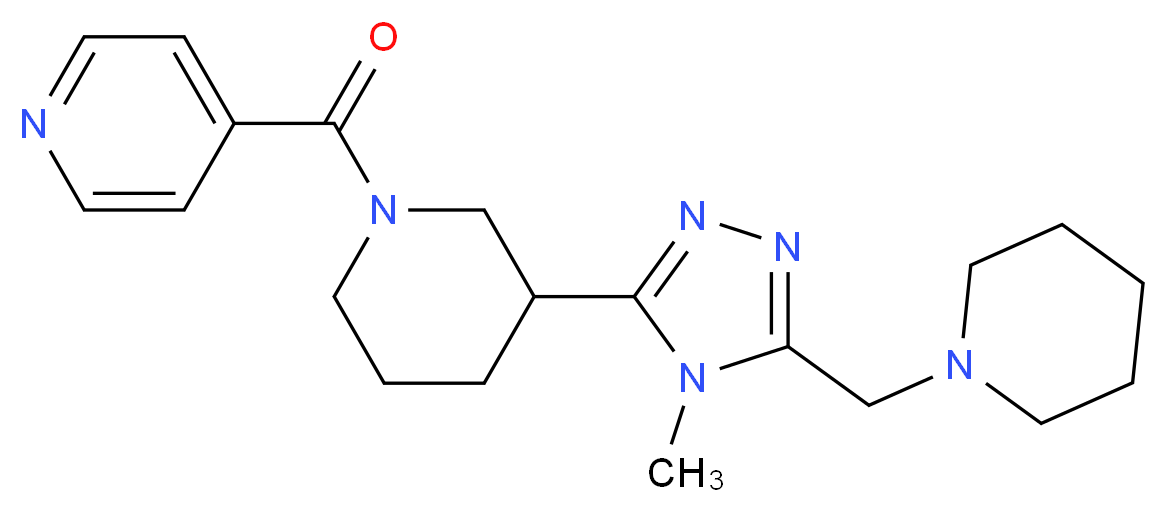 4-({3-[4-methyl-5-(piperidin-1-ylmethyl)-4H-1,2,4-triazol-3-yl]piperidin-1-yl}carbonyl)pyridine_分子结构_CAS_)