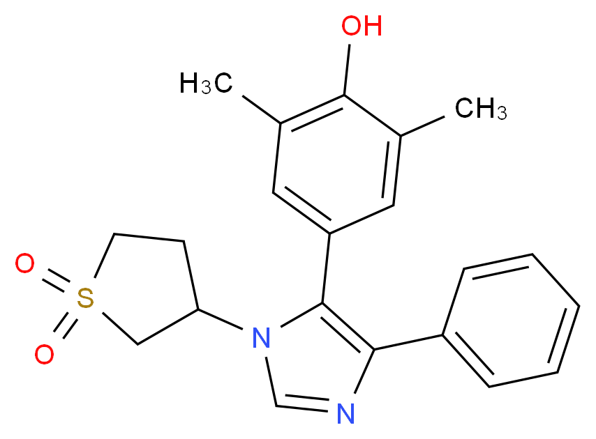 4-[1-(1,1-dioxidotetrahydro-3-thienyl)-4-phenyl-1H-imidazol-5-yl]-2,6-dimethylphenol_分子结构_CAS_)