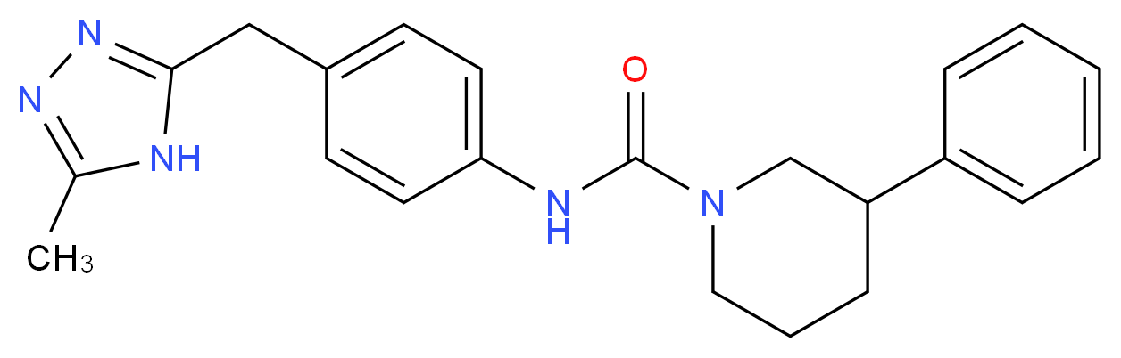 N-{4-[(5-methyl-4H-1,2,4-triazol-3-yl)methyl]phenyl}-3-phenylpiperidine-1-carboxamide_分子结构_CAS_)