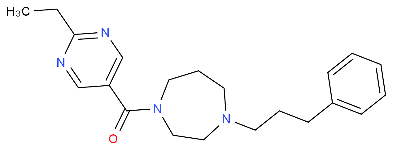 1-[(2-ethyl-5-pyrimidinyl)carbonyl]-4-(3-phenylpropyl)-1,4-diazepane_分子结构_CAS_)