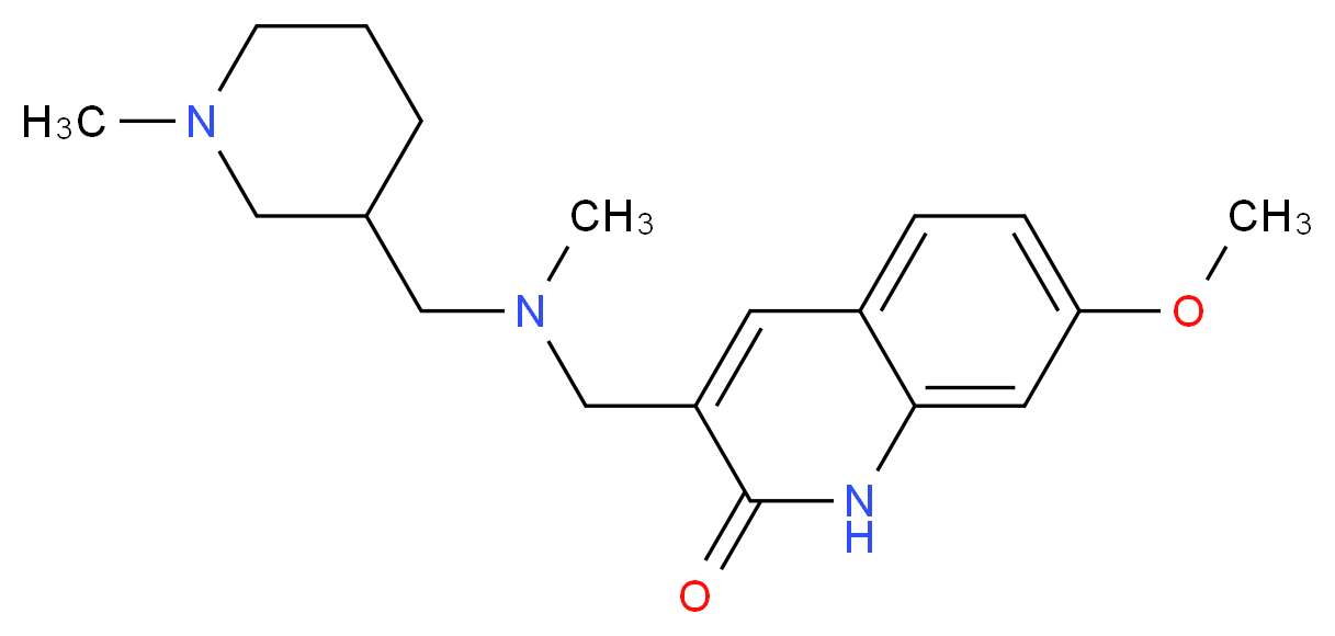 7-methoxy-3-({methyl[(1-methylpiperidin-3-yl)methyl]amino}methyl)quinolin-2(1H)-one_分子结构_CAS_)