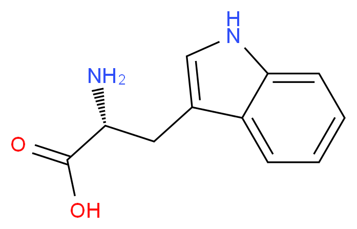 (2R)-2-amino-3-(1H-indol-3-yl)propanoic acid_分子结构_CAS_153-94-6