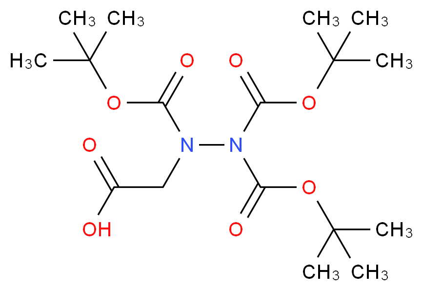 2-({bis[(tert-butoxy)carbonyl]amino}[(tert-butoxy)carbonyl]amino)acetic acid_分子结构_CAS_261380-41-0