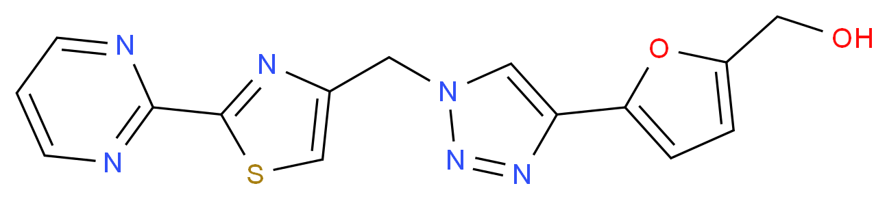 (5-{1-[(2-pyrimidin-2-yl-1,3-thiazol-4-yl)methyl]-1H-1,2,3-triazol-4-yl}-2-furyl)methanol_分子结构_CAS_)