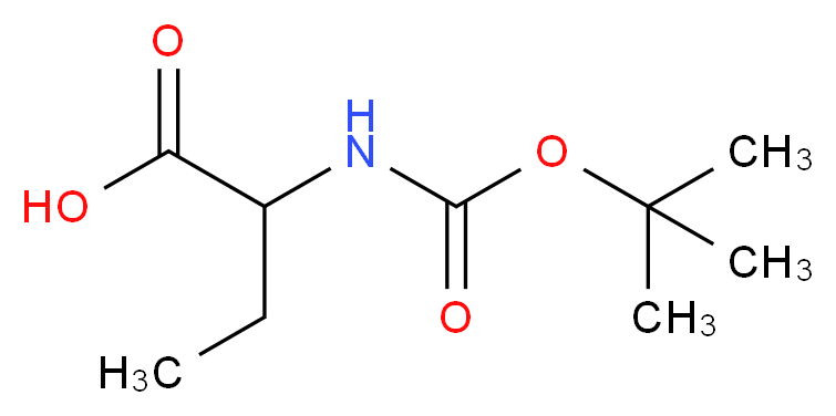 2-{[(tert-butoxy)carbonyl]amino}butanoic acid_分子结构_CAS_34306-42-8