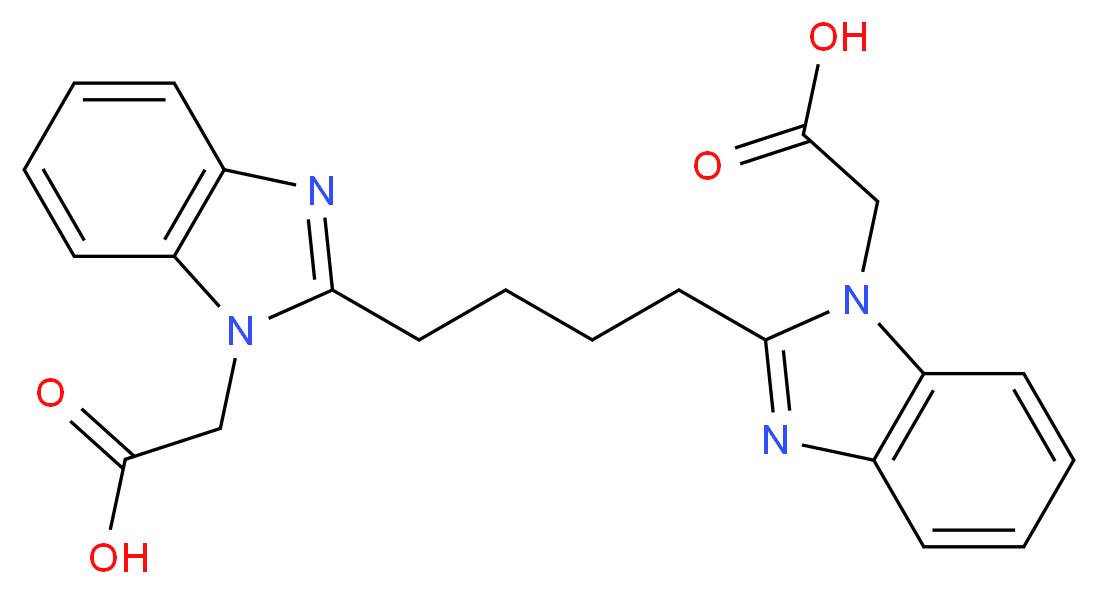 2-(2-{4-[1-(carboxymethyl)-1H-1,3-benzodiazol-2-yl]butyl}-1H-1,3-benzodiazol-1-yl)acetic acid_分子结构_CAS_445416-61-5