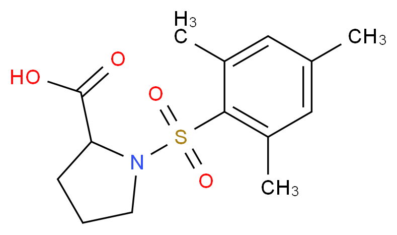 1-(2,4,6-trimethylbenzenesulfonyl)pyrrolidine-2-carboxylic acid_分子结构_CAS_126522-74-5