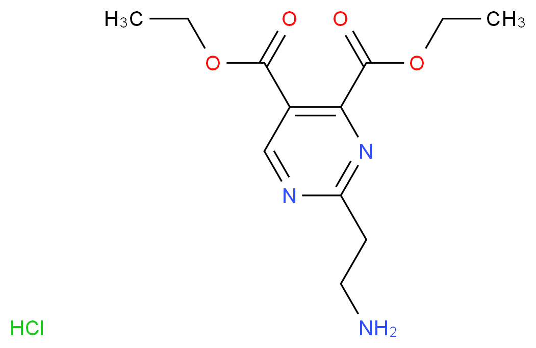 4,5-diethyl 2-(2-aminoethyl)pyrimidine-4,5-dicarboxylate hydrochloride_分子结构_CAS_1196153-25-9