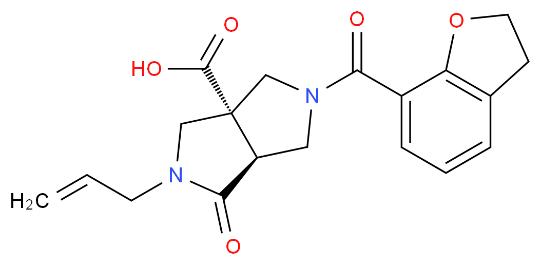 (3aR*,6aS*)-2-allyl-5-(2,3-dihydro-1-benzofuran-7-ylcarbonyl)-1-oxohexahydropyrrolo[3,4-c]pyrrole-3a(1H)-carboxylic acid_分子结构_CAS_)