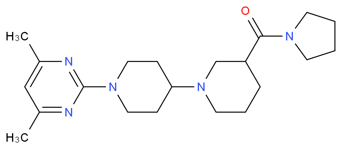 1'-(4,6-dimethylpyrimidin-2-yl)-3-(pyrrolidin-1-ylcarbonyl)-1,4'-bipiperidine_分子结构_CAS_)