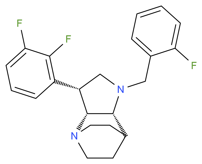 (3R*,3aR*,7aR*)-3-(2,3-difluorophenyl)-1-(2-fluorobenzyl)octahydro-4,7-ethanopyrrolo[3,2-b]pyridine_分子结构_CAS_)
