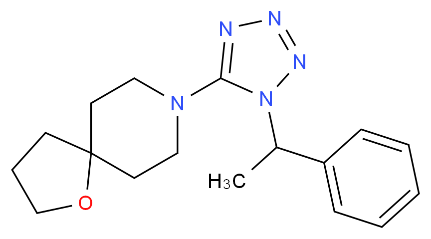 8-[1-(1-phenylethyl)-1H-tetrazol-5-yl]-1-oxa-8-azaspiro[4.5]decane_分子结构_CAS_)