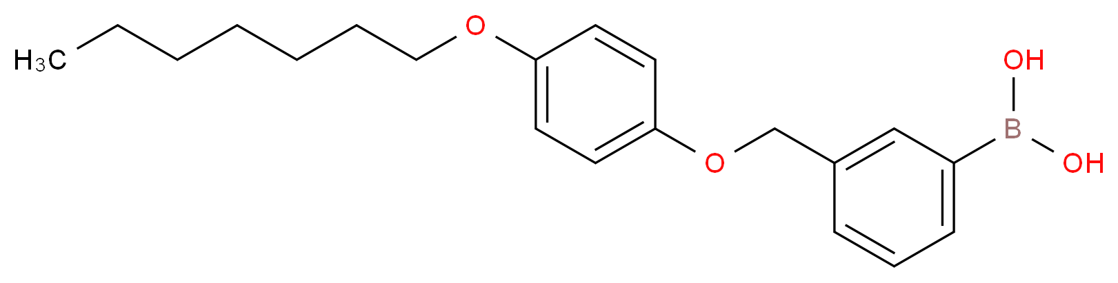 {3-[4-(heptyloxy)phenoxymethyl]phenyl}boronic acid_分子结构_CAS_870778-93-1